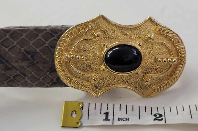 Vintage signed GAY BOYER belt with gold tone removable 