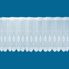 Aria Faux Macrame Lace Design White Window Café Net Curtain – Sold in Set Sizes