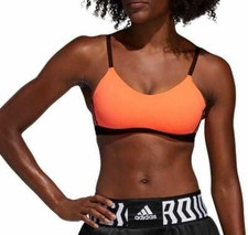 Adidas AM 3S Womens/Ladies Sports Bra/Top Orange/Black Gym/Running NEW WITH TAGS