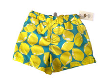 Tucker  Tate Lemons Elastic Waist Swim Trunks Boys sz 3 Blue Yellow NEW