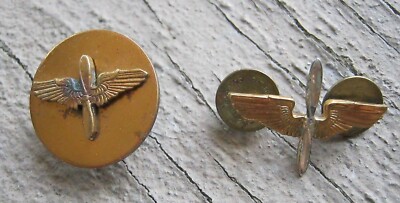 WWII US ARMY AIR FORCE BRANCH AVIATION CADET PIN & SCREWBACK LOT