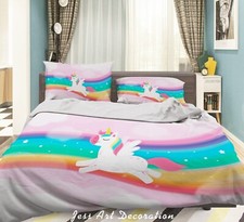 3D Rainbow Unicorn Kids Quilt Cover Set Duvet Cover Bedding Pillowcases