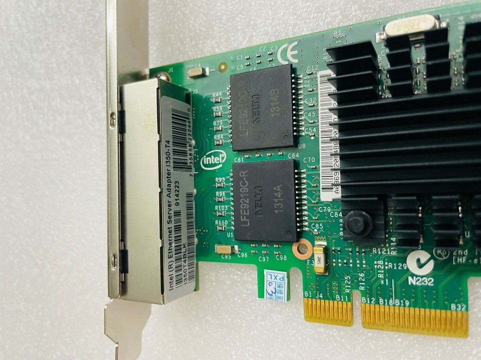 Intel I350-T4V2 Quad Port PCIe Network Card - 4 Ethernet Ports, OEM Version