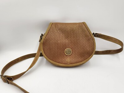 Vintage Capezio Women's Saddle Bag Faux Brown Leather Crossbody Handbag 