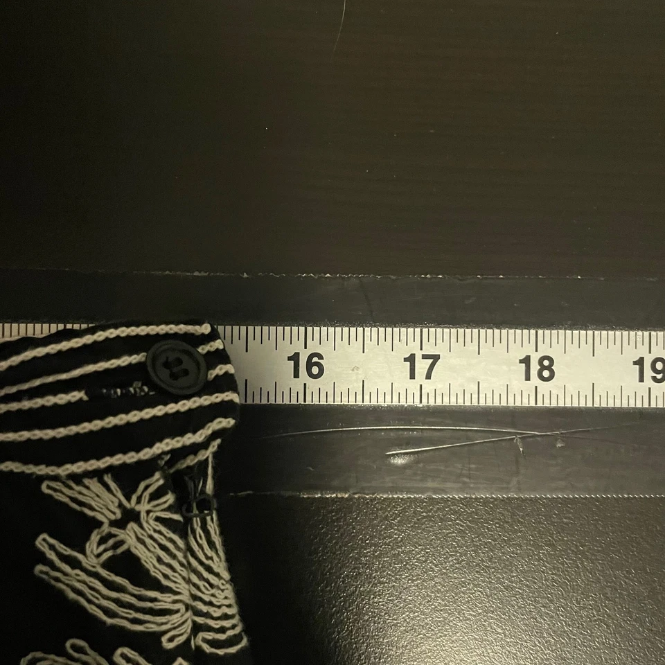 Vintage Studio M Womens Skirt Medium Black Floral Embroidered Fairy Whimsigoth - Image 4 of 4