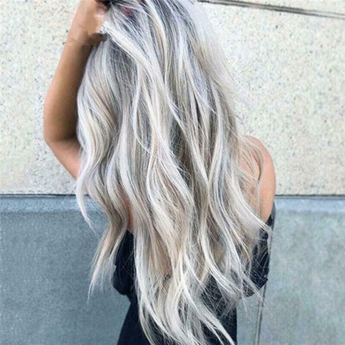 28" Women Ombre Blonde Long Curly Wigs Ladies Natural Wavy Hair Cosplay Wig - Picture 2 of 5