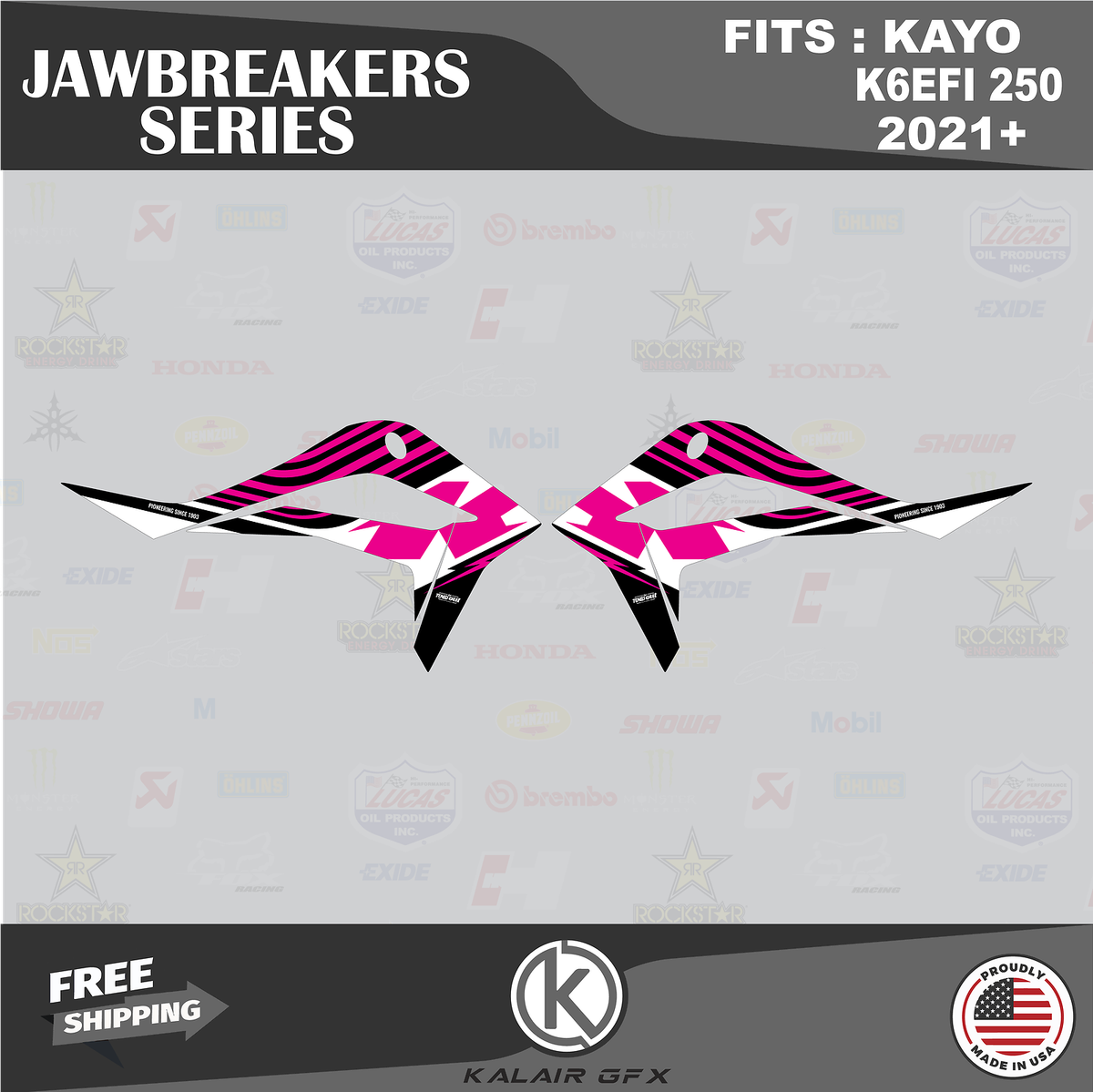 Graphics Kit for KAYO K6EFI 250 Dirt Bike (2021+) Jawbreakers