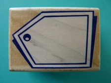Blank Rectangle Hang Tag RUBBER STAMPEDE Rubber Stamp Add Your Own Message