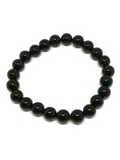 Bracelet perles naturelles Onyx Noir 8mm (Véritable) lithothérapie bijoux