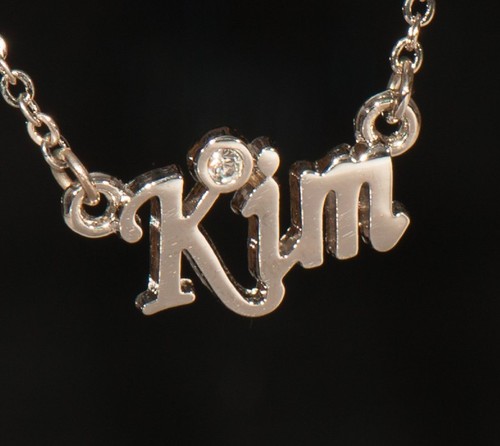 KIM Name Necklace with Rhinestone Gold 