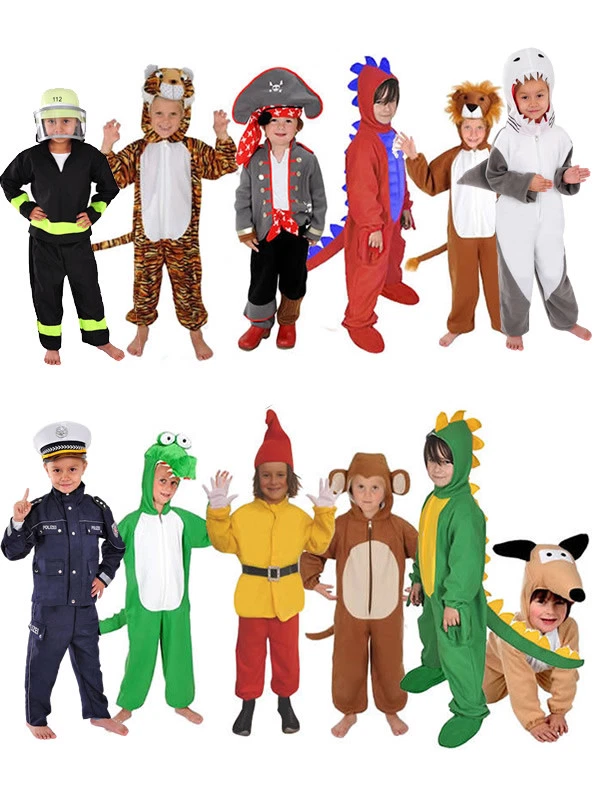KINDER KOSTÜM - POLIZEI, PIRAT, HAI, DRACHE, DINO, TIGER, DINOSAURIER, POLIZIST