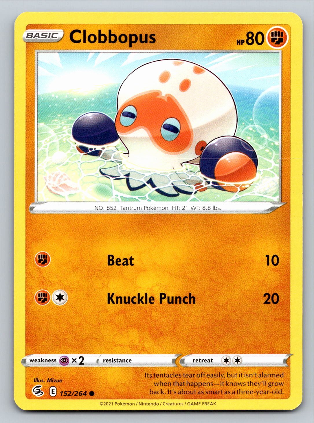 Clobbopus 152/264 Common Fusion Strike Pokemon Card - NM Near Mint