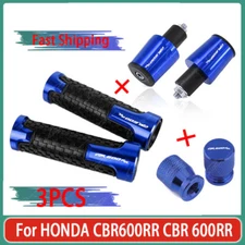Blue Handle Grips Handle Bar End Cap Tire Valve For HONDA CBR600RR CBR 600RR