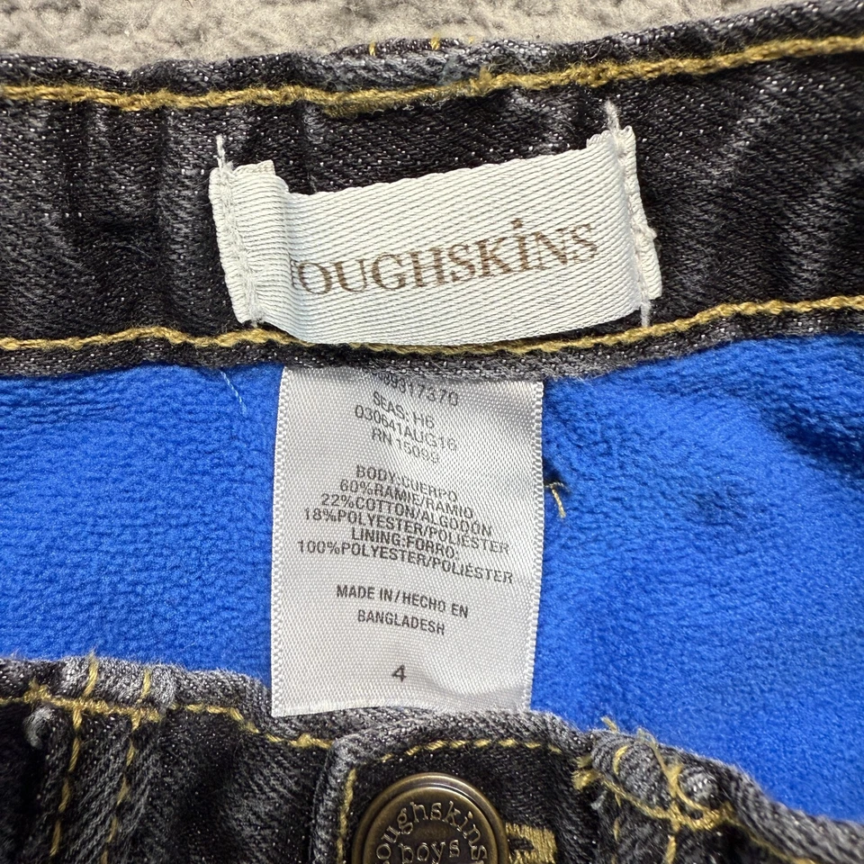 Утепленные джинсы Toughskins для мальчиков размер 4 уголь регулируемая талия - Изображение 2 из 4