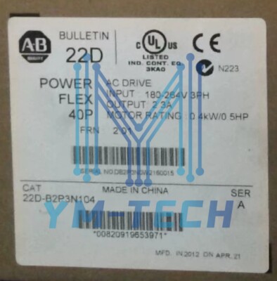 22D-B2P3N104 AB AC VFD Variable Frequency Drive 22DB2P3N104 Fast Shipping 1PCS