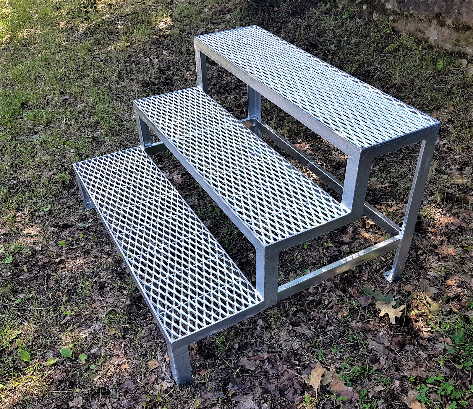 Stahltreppe Außentreppe Garten 13 Stufen verzinkt Breite 80120cm Höhe