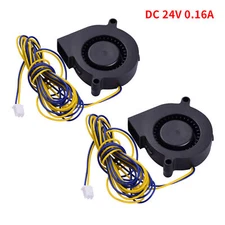 2PCS DC 24V 0.16A Blower 50x50x15mm Brushless Cooling Fan w/ 3D Printer Extruder