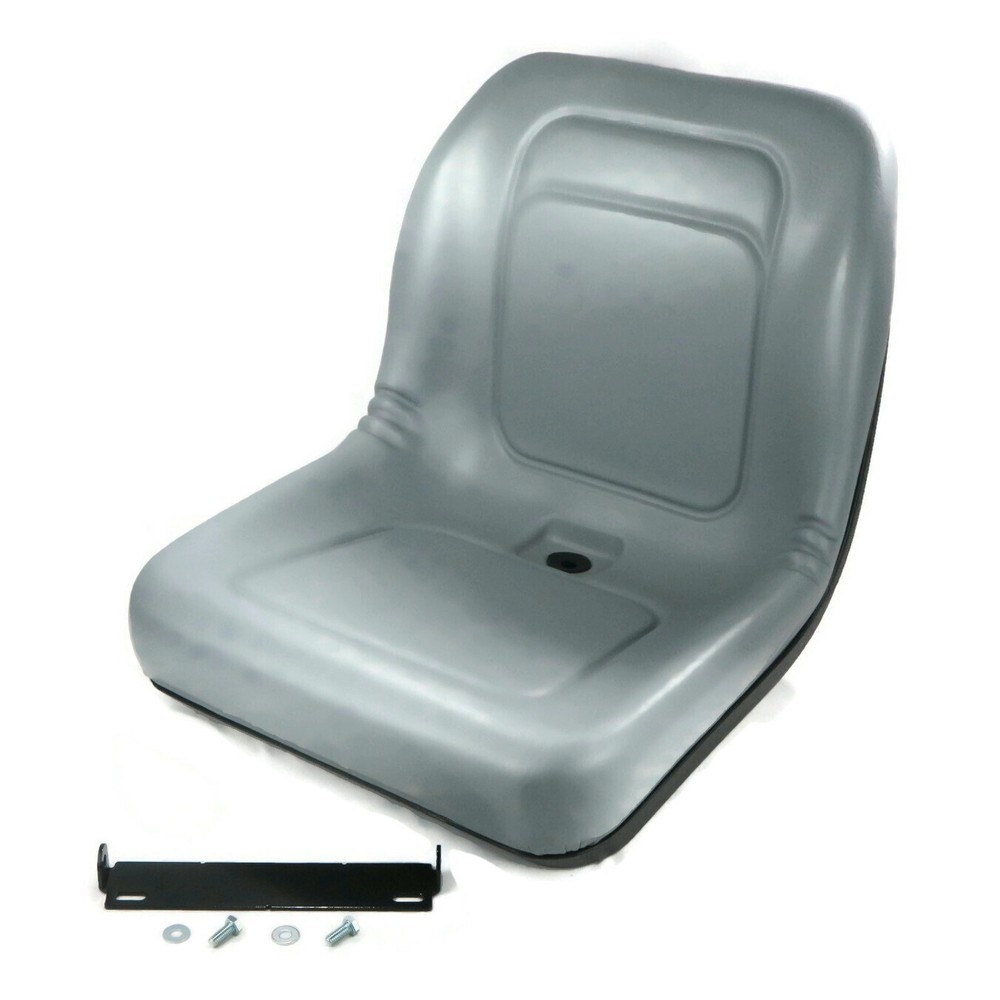 Gray High Back Seat & Bracket for Hustler Mowers BAC-PAC Grass Catcher