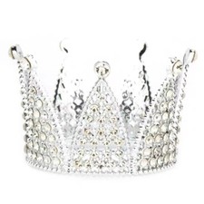 Crown Cake Topper Crystal Tiara Kids Hair Ornament Birthday Party For Wedding