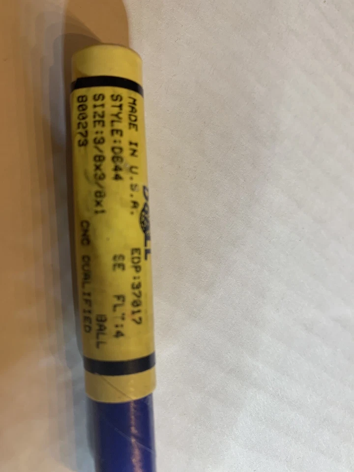 Doall End mill CNC Qualified 3/8x3/8x1 Flt:4 Style: D644 - Image 4 of 4