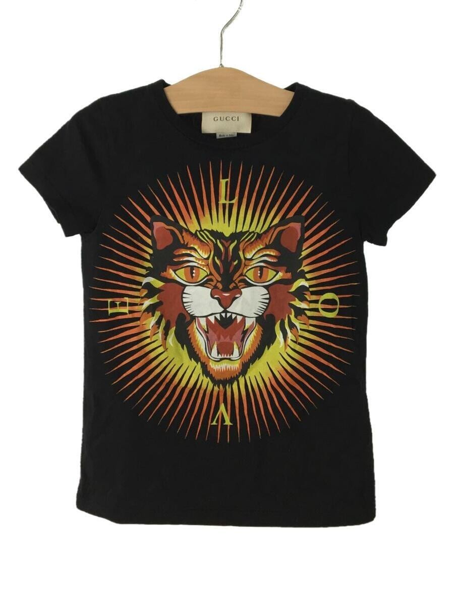 GUCCI T-shirt Tiger Print Cotton 100% Black Women US8 | eBay