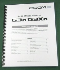 Zoom G3n / G3Xn Operation Manual: 52 Pages & Protective Covers!