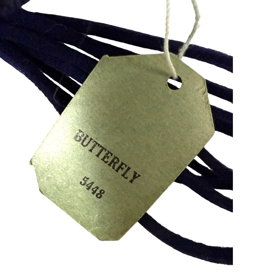 Sombrero Merrimac de colección para mujer de principios de la década de 1940 alto azul marino lana estilo "mariposa" Foto 4 de 4