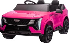 24V Licensed Cadillac Ride on Truck Car for Kids 2 Seater Electric Vehicle Pink