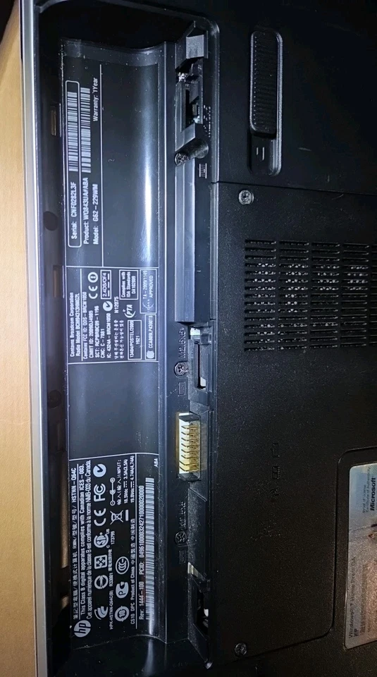 Portátil HP G62-465DX Intel Core i3-M370 4 GB Ram sin batería usado electrónica jugador Foto 3 de 4