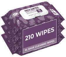  Shoe Cleaning Wipes 70 Ct Pack of 3 Dual-Textured Quick Clean 7 x 7 inch