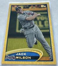 2012 Topps Update Series Baseball Jack Wilson Atlanta Braves Gold Sparkle #US103