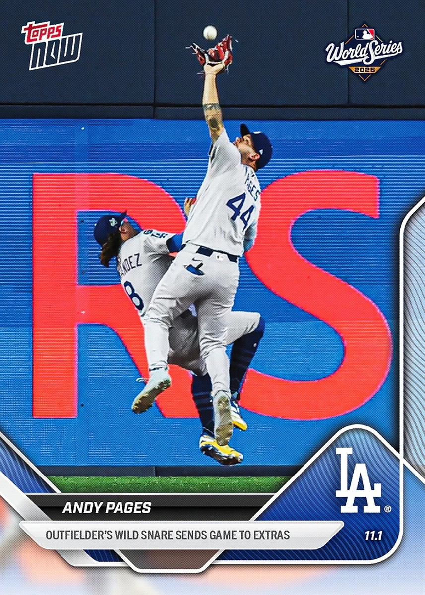 Andy Pages Catch World Series Game 7 2025 MLB Topps NOW Card 923
