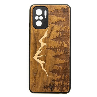 Handyhülle für Xiaomi Redmi Note 10/10s Bewood Imbuia-Gebirge Holzhülle Case