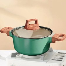 2.6L Ceramic Nonstick Soup Pot Casserole Pot Healthy Pasta with Glass Lid Non