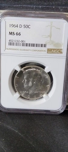 1964-D  KENNEDY  US Half Dollar  MS66 by NGC
