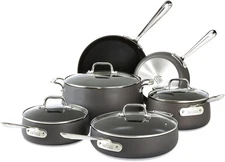 All-Clad HA1 Hard Anodized Nonstick Cookware Set 10Piece Oven Safe 500F Pot/Pans