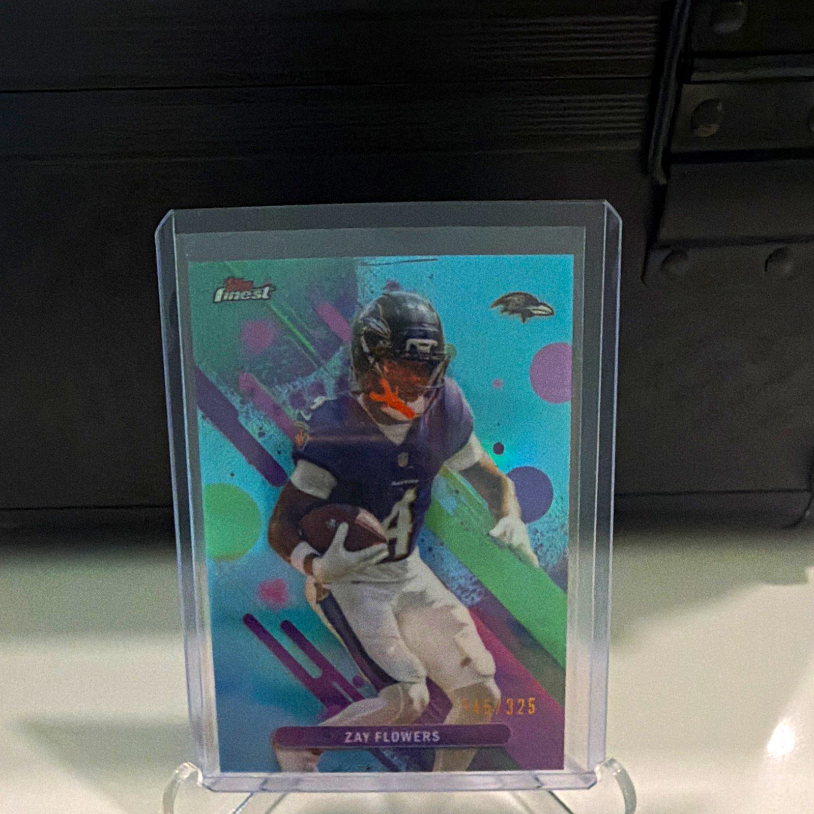 Topps Finest 2025 Zay Flowers Finest Performance #82 Sky Blue Refractor /325