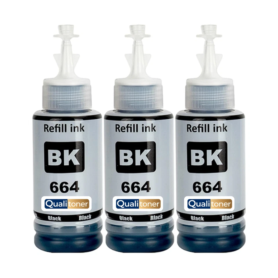 compatible pour Epson 6641 T6641 Noir Pack 3 - Photo 1/4