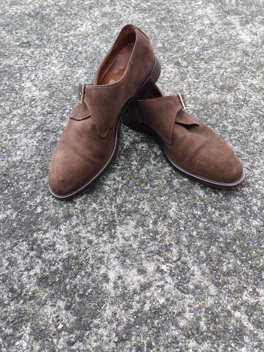 Ermenegildo Zegna Brown Suede Monk Strap Loafers Single  display picture 2