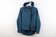 Nike Tech Fleece Womens Size XS Spell Out Full Zip Cape Hoodie Sweatshirt Blue