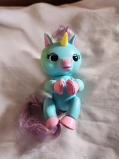 Wowee Fingerlings Interactive Baby Unicorn Gemma - Blue with Pink Hair - Works