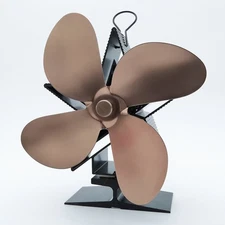 Wood Stove Fan with 4 Heat Powered Aluminum Alloy Blades for Fireplace