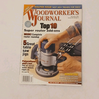 Woodworker's Journal Magazine December 2002 Top 10 Super Router Add ons