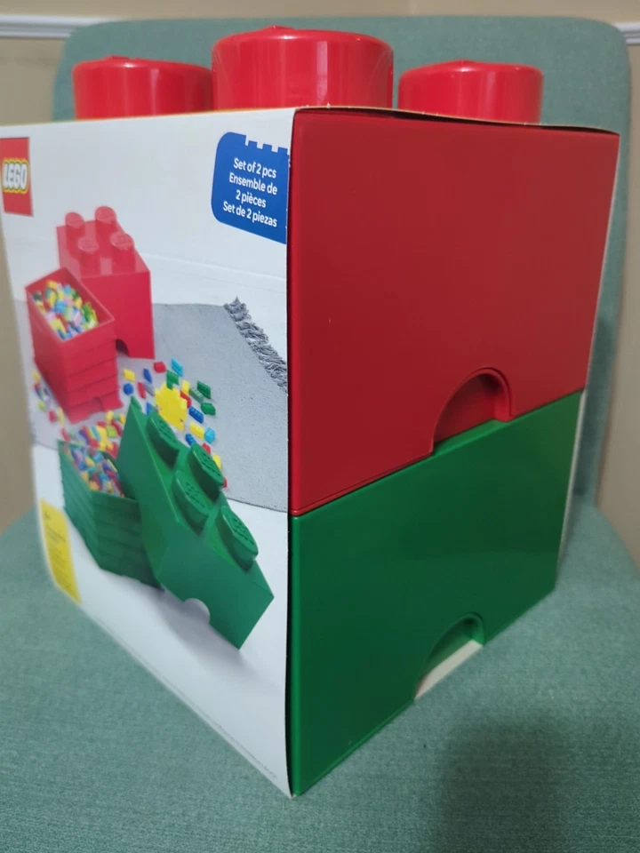 LEGO Storage Brick Box 4 Knobs Set of 2 Pieces - Image 2 of 3