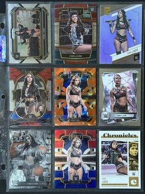 (9) Different Cora Jade - Wrestling Card Lot WWE Loaded with Prizms & RC