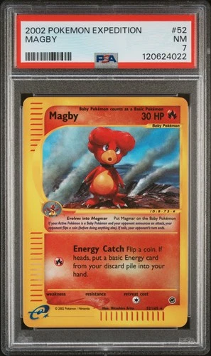2002 POKEMON EXPEDITION #52 MAGBY PSA 7