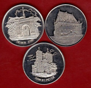 OSNABRÜCK 3 Medaillen Weltspartag 1983/84/85 Abb. Rathaus Dom Heger Tor