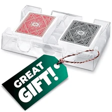 Dual Deck Revolving Card Holder 360 Degree Poker Playing Cards Holder Canasta