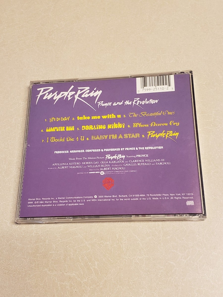 Purple Rain by Prince (CD, 1990 Warner Bros) EXCELLENT CONDITION