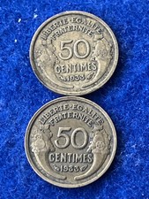 50 centymów (Al-Bro) 1933 (2 warianty), Republika Francji (2420)